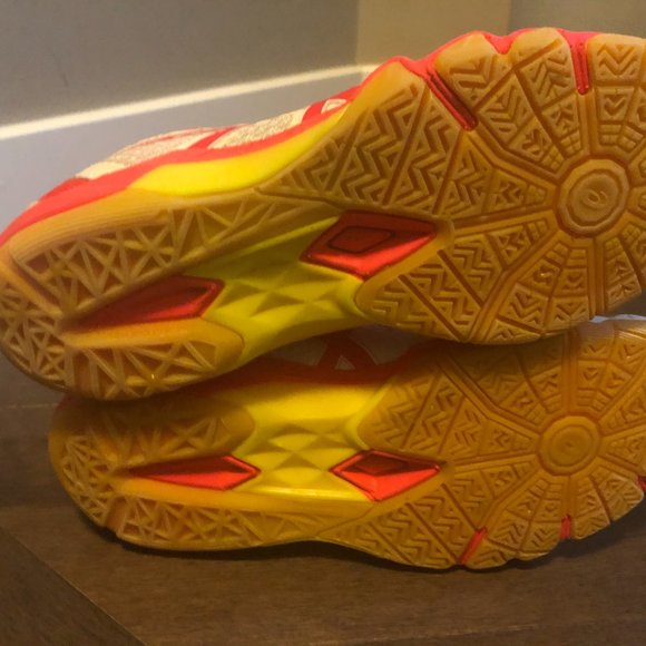 Asics Court Shoes, White & Laser Pink - Picture 7 of 11